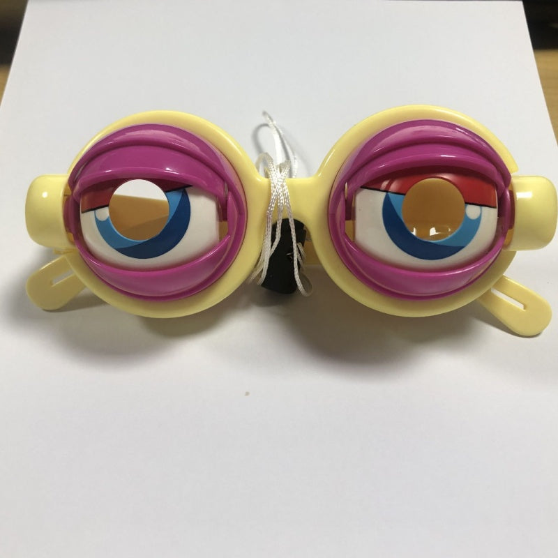 👀 Occhiali per esercizi oculari con cordicella | 🎉 Feste di compleanno/giochi di ruolo/feste a tema – La cordicella sotto il mento controlla il battito delle palpebre, per far ridere a crepapelle tutti i presenti