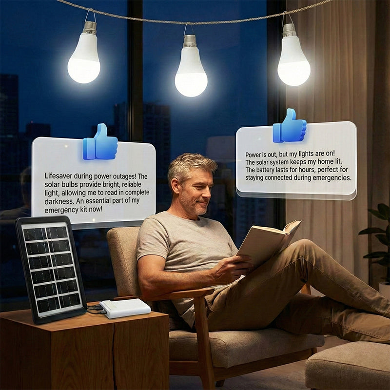 🔥ULTIMO GIORNO – 50% DI SCONTO⚡ Sistema di illuminazione solare multiplo💡 3 livelli di luminosità · 3 luci a LED (cavo da 2,8 metri), 🌧️ Funziona anche nelle giornate nuvolose