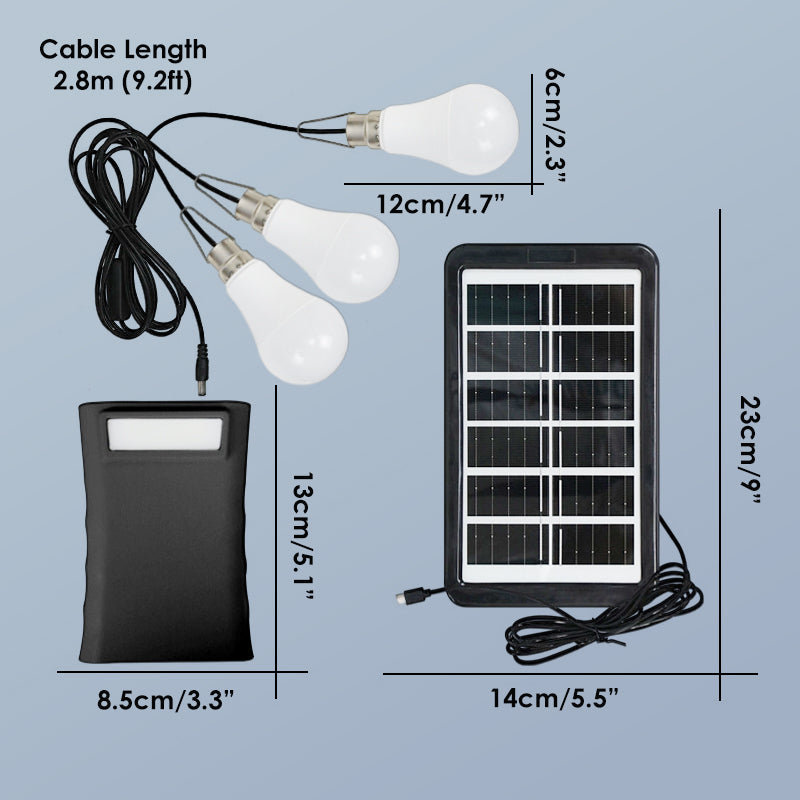 🔥ULTIMO GIORNO – 50% DI SCONTO⚡ Sistema di illuminazione solare multiplo💡 3 livelli di luminosità · 3 luci a LED (cavo da 2,8 metri), 🌧️ Funziona anche nelle giornate nuvolose