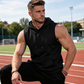 🔥 Felpa sportiva senza maniche con cappuccio 💧 Assorbe il sudore · Asciugatura rapida e resistenza agli sfregamenti 🧢 Cappuccio con protezione dai raggi solari e dal vento · 🏋️ Ideale per il sollevamento pesi, la corsa e il tempo libero