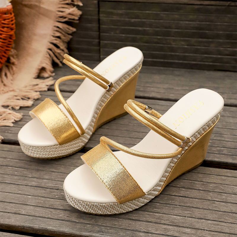 👠 SCONTO DEL 50% A TEMPO LIMITATO! ✨ Sandali da donna con zeppa e tacco alto – Intrecciati, con cinturino alla caviglia, perfetti per il resort 🌴