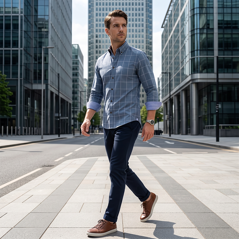 🔥50% DI SCONTO 👕 Camicia da uomo dal taglio moderno con motivo a quadri ✨ Eleganza e comfort per tutti i giorni e per il weekend
