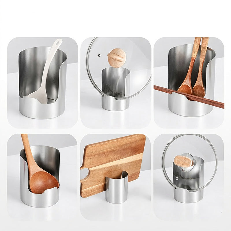 🍳 Organizer multifunzionale per utensili da cucina | Acciaio inossidabile ad alta resistenza per una maggiore robustezza · Design verticale salvaspazio · Facile da pulire e resistente all'olio