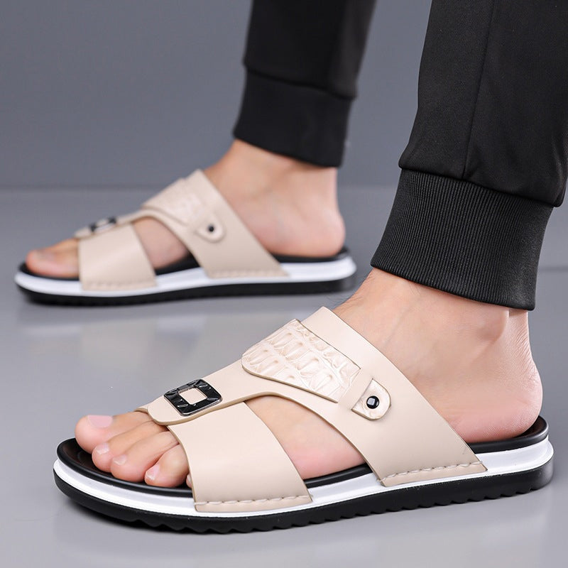 💨 Sandali slip-on traspiranti da uomo – morbida ecopelle, facili da abbinare per le giornate calde☀️