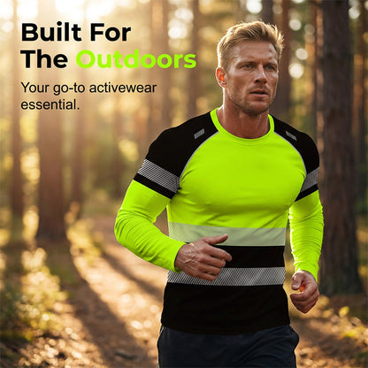 👕50% DI SCONTO! 🏃‍♂️ Maglia a maniche lunghe sportiva da uomo – traspirante e con una stampa discreta – perfetta per le giornate attive, il jogging o il tempo libero – traspirante e comoda 🌿