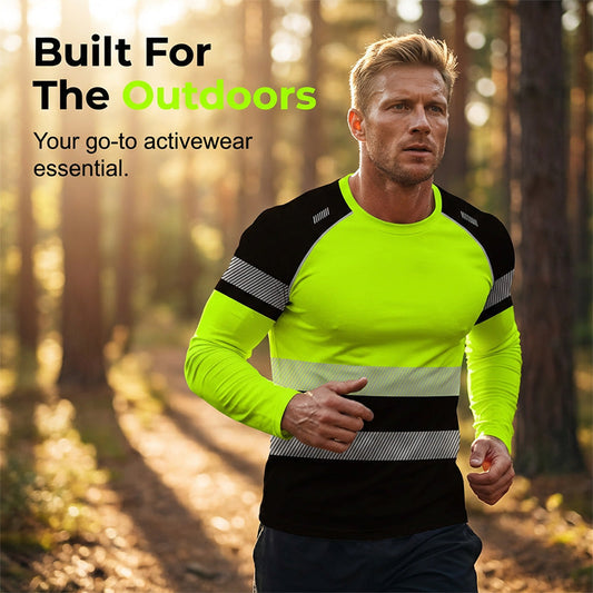👕50% DI SCONTO! 🏃‍♂️ Maglia a maniche lunghe sportiva da uomo – traspirante e con una stampa discreta – perfetta per le giornate attive, il jogging o il tempo libero – traspirante e comoda 🌿