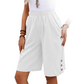 👖50% DI SCONTO! 🌸Pantaloni capri casual da donna, comodi e con elastico in vita