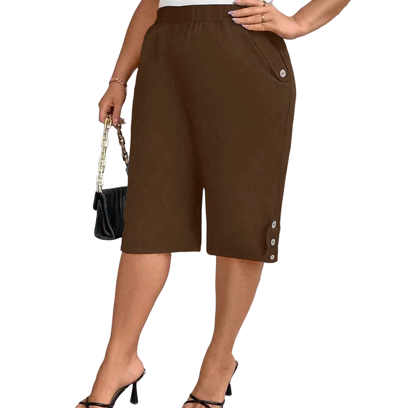👖50% DI SCONTO! 🌸Pantaloni capri casual da donna, comodi e con elastico in vita