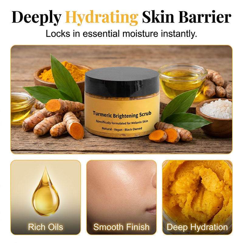 🛁SCONTO DEL 50%🧴 Scrub corpo illuminante alla curcuma | Esfoliazione con sale marino naturale · Olio di jojoba nutriente · Attenua l'aspetto spento · Per viso e corpo