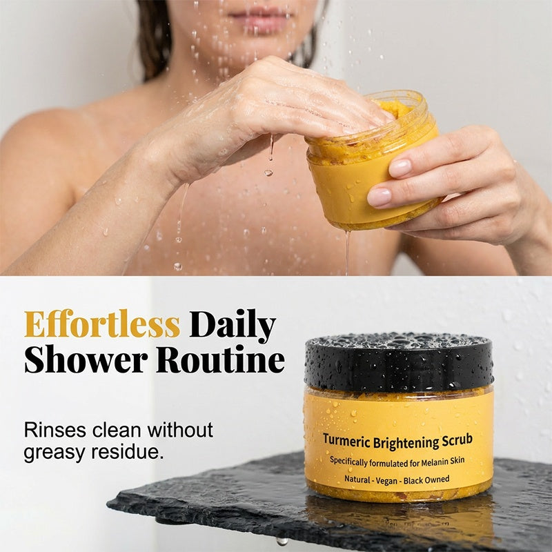 🛁SCONTO DEL 50%🧴 Scrub corpo illuminante alla curcuma | Esfoliazione con sale marino naturale · Olio di jojoba nutriente · Attenua l'aspetto spento · Per viso e corpo