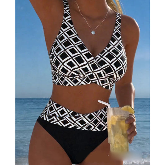 🌊Saldi estivi: 50% di sconto🏝️👙Set bikini a due pezzi da donna a vita alta🏖️