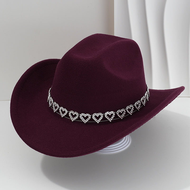 🤠 SCONTO DEL 50%! 💖 Cappello da cowboy da donna con cuore in strass – Elegante fedora in stile jazz francese – Dettagli scintillanti, leggero e regolabile – perfetto per festival, feste o per un look estivo chic 🎶