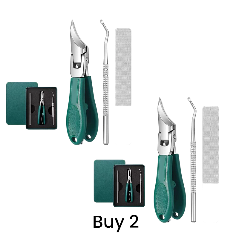 ✂️ Set da tre pezzi per la cura precisa delle unghie dei piedi | Lama ricurva per prevenire le screpolature - Lima bifacciale per levigare le sbavature | 🏃‍ Cura a casa - Da portare in viaggio