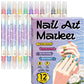 ✍️ SCONTO DEL 50%! 💅 Penna per nail art con punta 2 in 1 – Linee e dettagli precisi – Ideale a casa o in viaggio – Nail art pulita e professionale senza troppa fatica ✨
