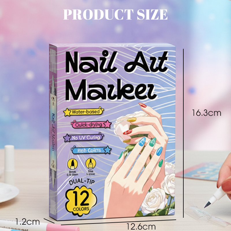 ✍️ SCONTO DEL 50%! 💅 Penna per nail art con punta 2 in 1 – Linee e dettagli precisi – Ideale a casa o in viaggio – Nail art pulita e professionale senza troppa fatica ✨