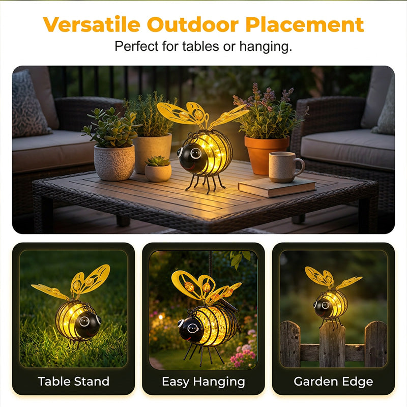 🌙🍃🪴 OFFERTA LIMITATA 50% DI SCONTO! Luce Solare a Forma di Ape – Bagliore Ambrato Caldo, Senza Sfarfallio, Perfetta per Feste in Giardino, Campeggio o Camerette – Porta Gioia Giorno e Notte 🌞🌜