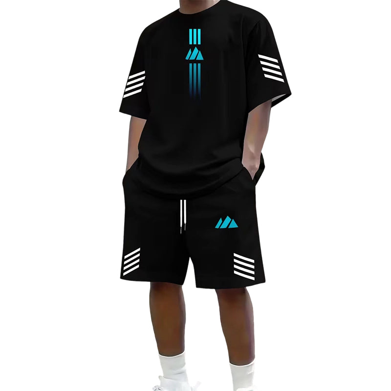 👕 50% DI SCONTO ORA! ☀️ Set T-Shirt & Pantaloncini Sfumati da Uomo – Stile Cool, Zero Pensieri 🩳