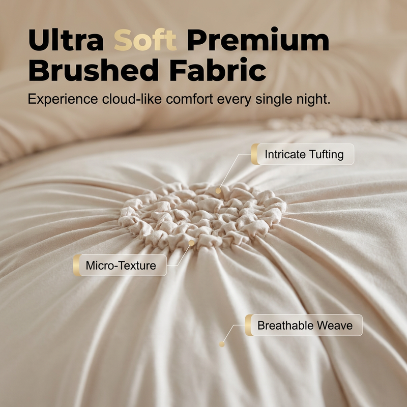 📢📢Sconto del 50%!! ⏰🎁 Elegante set di biancheria da letto con raffinato motivo a pieghe: comfort di classe per la tua camera da letto🛏️✨