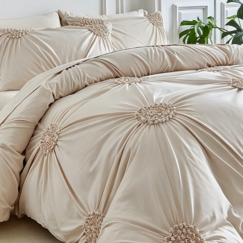 📢📢Sconto del 50%!! ⏰🎁 Elegante set di biancheria da letto con raffinato motivo a pieghe: comfort di classe per la tua camera da letto🛏️✨