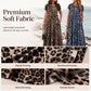 🐆 SCONTO DEL 50%! 👗 Abito lungo da donna con stampa leopardata e tasche, abito casual con maniche corte – Comodo