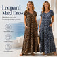 🐆 SCONTO DEL 50%! 👗 Abito lungo da donna con stampa leopardata e tasche, abito casual con maniche corte – Comodo