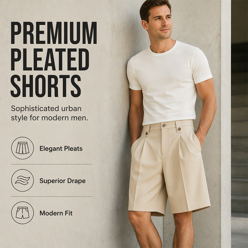 👔 SCONTO DEL 50%! 🩳 Pantaloni da completo corti da uomo con fondo largo in stile casual – Abbigliamento comodo per tutti i giorni