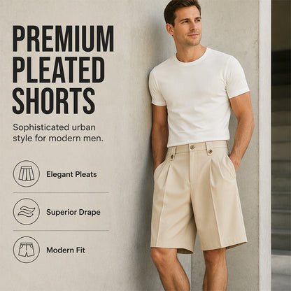 👔 SCONTO DEL 50%! 🩳 Pantaloni da completo corti da uomo con fondo largo in stile casual – Abbigliamento comodo per tutti i giorni