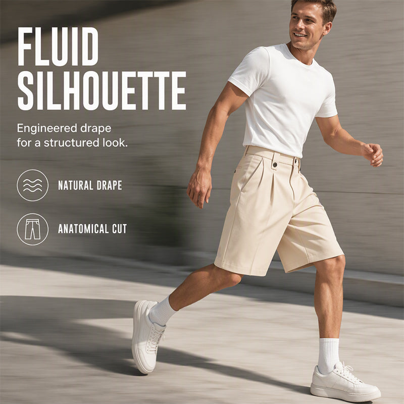 👔 SCONTO DEL 50%! 🩳 Pantaloni da completo corti da uomo con fondo largo in stile casual – Abbigliamento comodo per tutti i giorni