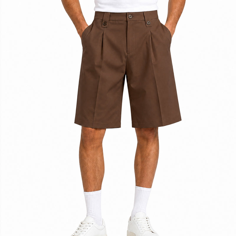 👔 SCONTO DEL 50%! 🩳 Pantaloni da completo corti da uomo con fondo largo in stile casual – Abbigliamento comodo per tutti i giorni