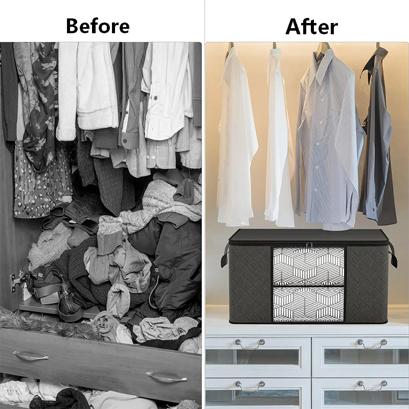 🧺 SCONTO DEL 50%! 🔥🔥 Borsa portaoggetti extra resistente da 90 L 🏆 A prova di parassiti e ermetica, con finestra trasparente 🛏️ Spessa, ermetica e pronta per il trasloco! 🧳