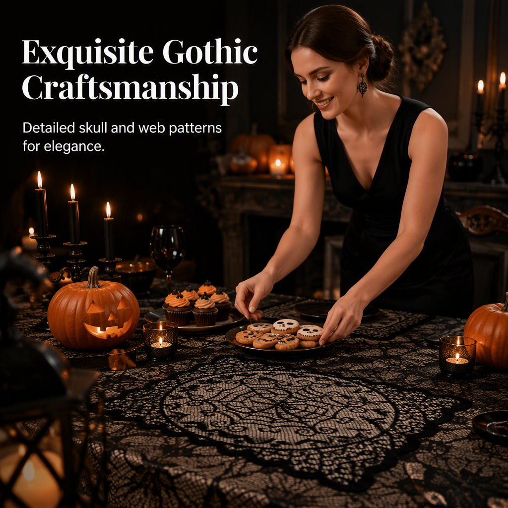 🎃SCONTO DEL 50% A TEMPO LIMITATO! ⏰Set di tovaglia e tovagliette con motivi spettrali di Halloween